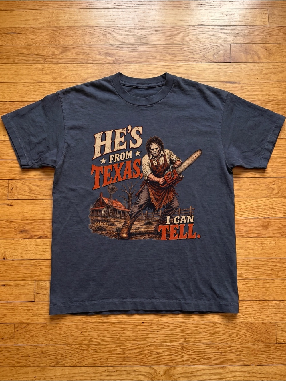 Texas Chainsaw Leatherface Graphic Tee Dark Grey Vintage Horror Unisex Shirt NWT